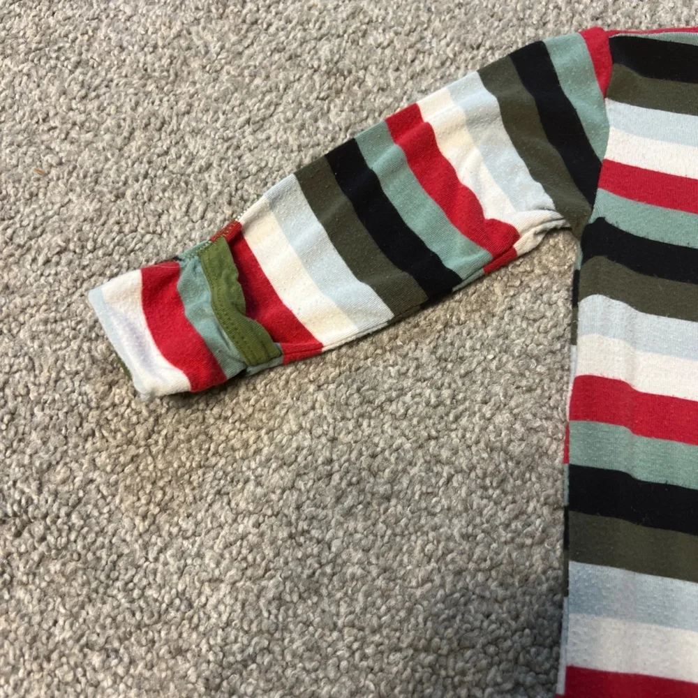 Kickee pants sleeper baby boy 6-9M‎ green red stripes bamboo stretch zip unisex